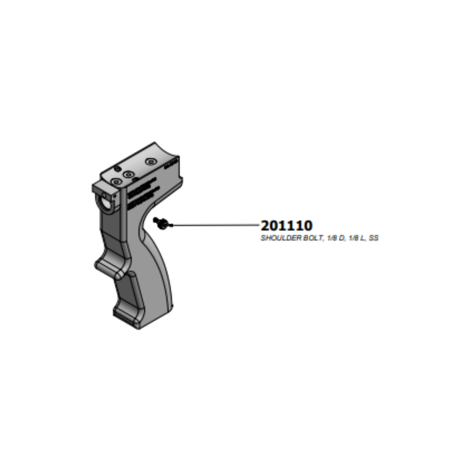 Shoulder Bolt, 1/8 OD, 1/8L, SS - COD: 201110